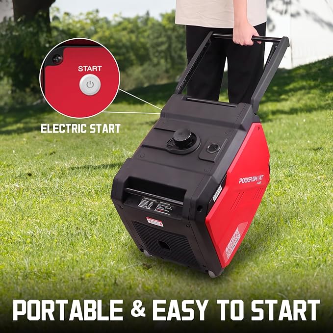 5000 Watt Portable Inverter Generator with Electric Start, 30 Amp for Home Use and Emergency Backup, CO Protect, Super Quiet