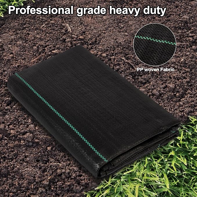 Jevrench 3.2oz Weed Barrier Landscape Fabric Heavy Duty, 3ft x 50ft Premium Garden Landscaping Fabric, Ground Cover Weed Control Fabric Outdoor Weed Mat Garden Lawn Fabric