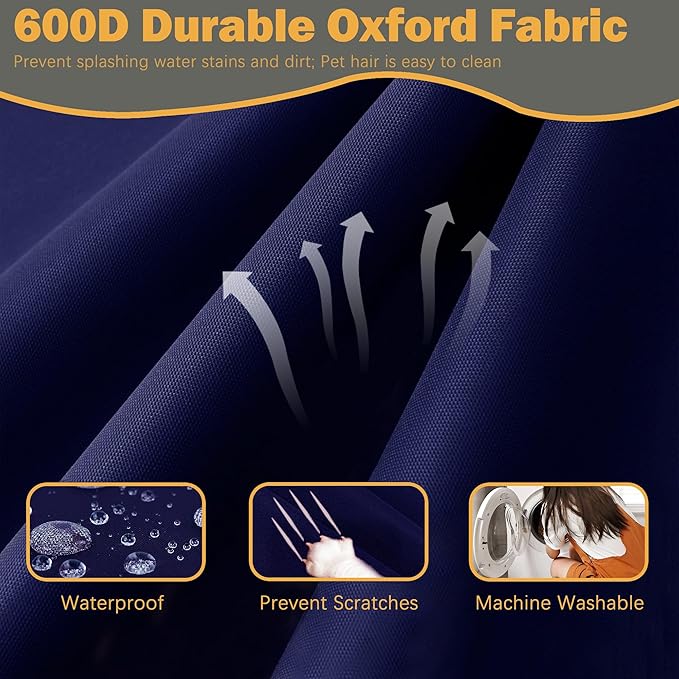 Sqodok Patio Cushion Covers 24x24 inch, Waterproof Outdoor Cushion Covers Replacement 4Pack Patio Cushion Slicovers for Sectional Sofa, Wicker Chair, Blue