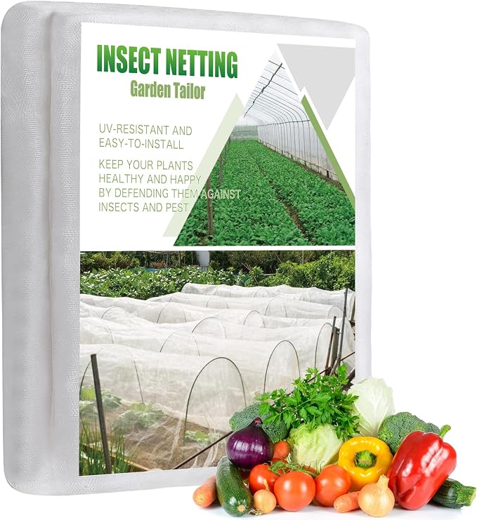 Garden Netting Pest Barrier: Ultra Fine 15'x15' Bug Netting for Garden Protection Row Cover Raised Bed Screen Mesh Greenhouse Mosquito Net, Protecting Tree Plants Vegetable Flowers Fruits