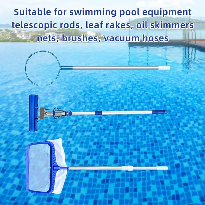 codree 2 Pcs Pool Fence Hooks for Pool Equipment- Black Heavy Duty Fence Hooks for Pool Poles- Slipe-on Fence Hanger for Pool Hose Pool Skimmer, Fit 3/4 Inch to 1-1/4 inch Railing