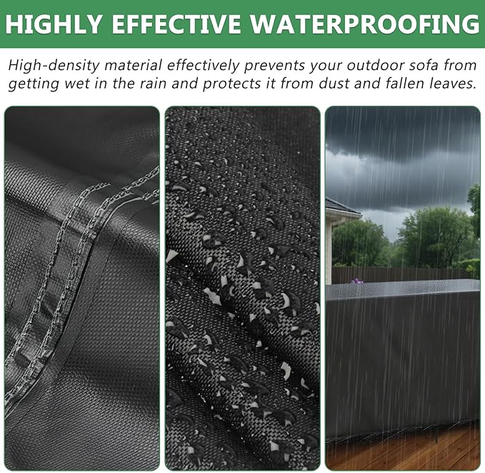 Kingling Outdoor Bench Cover for 2-Seat Aluminum Patio Sofa- Patio Sofa Covers Waterproof for Outdoor Seating Loveseat Covers Heavy Duty Couch Cover-50 L x 26" W x 25" H Inch(Black)