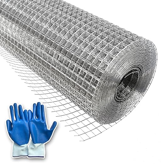 304 Stainless Steel Hardware Cloth Wire Mesh Roll, 1/2 inch 20 Gauge Welded Fence for Garden Protection, Chicken Coop, Squirrel Barrier, Animal Enclosure, DIY Projects (48in×49ft)