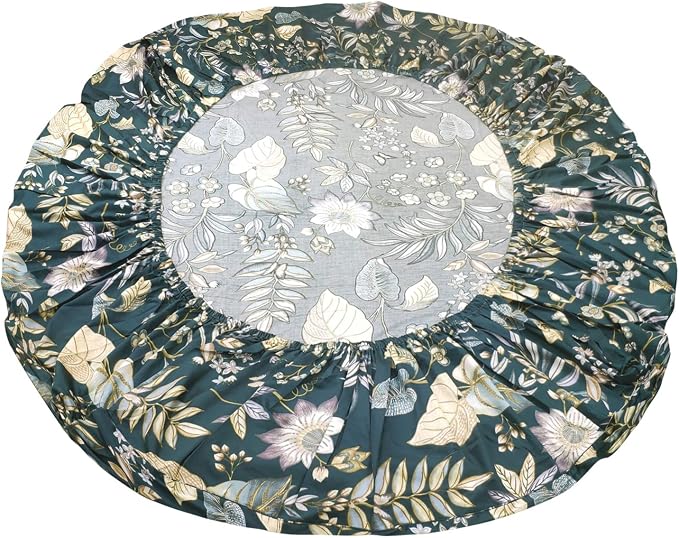 FADFAY Sheets Set Full Teal Elegant Floral Bedding Tropical Plam Leave Sunflower Bedding 800 Thread Count Luxury Summer Set 100% Egyptian Cotton Deep Pocket Bed Sheets Set, 4 Pieces-Full Size
