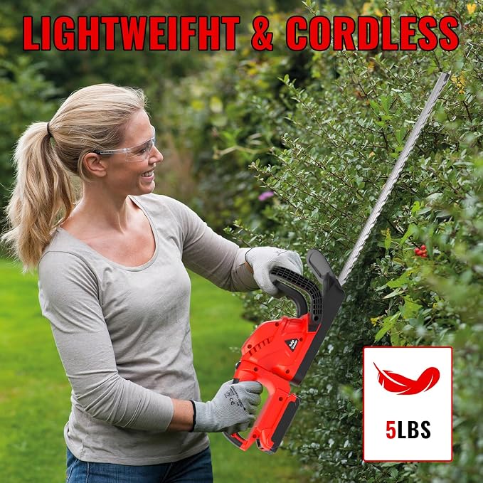 22-INCH Cordless Hedge Trimmer with Rotatable Handle Compatible with Milwaukee M18 Battery, Brushless Motor Trimmers Battery Powered, Electric Hedge Trimmer Cordless Bush Trimmers for Garden-ONLY TOOL