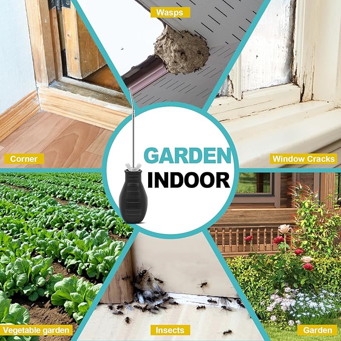 Sbestily Diatomaceous Earth Powder Duster, Extendable Long Tubes from 5'' to 22'', Garden and Indoor, Large Bulb Handheld Insect Treatment Spreader Applicator, Puffer, Spray Bottle