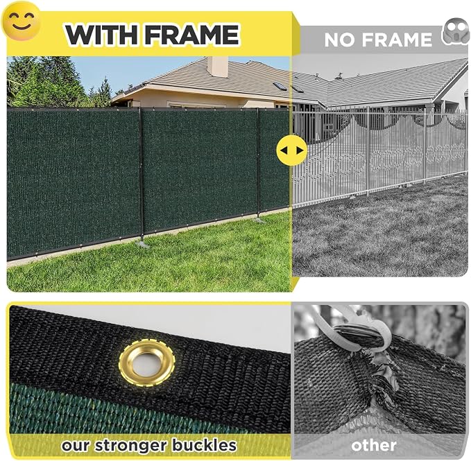 5' x 106' Green Outdoor Privacy Screen Freestanding 240 GSM Privacy Fence Panels for Outside, Pool Fences with Poles, Backyard Temporary Fencing, Privacy Wall Ground Pole Fence
