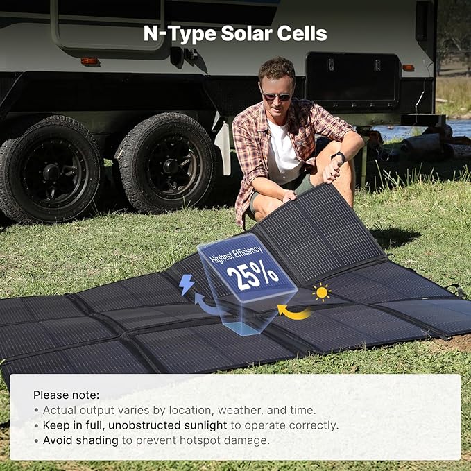 440W Portable Solar Panel, 17.2lbs Foldable SolarBag, Splits 2×220W Solar Blanket, 25% High Efficiency, Lightweight Solar Panel Charger for Camping, RV, SUV, Marine, Off Grid