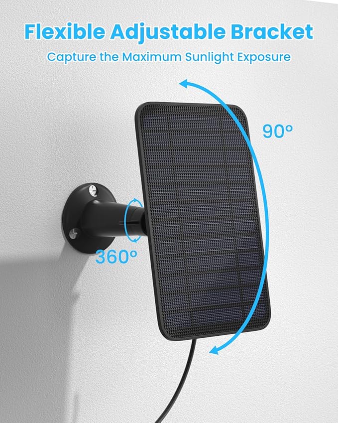 5W Solar Panel Compatible with Blink Outdoor 4(4th Gen)/2K+ Camera, Solar Panel Charger for Blink Outdoor Camera with 13.1ft Cable Rubber Plug, IP65 Weatherproof, Includes Secure Wall Mount, 4 Pack