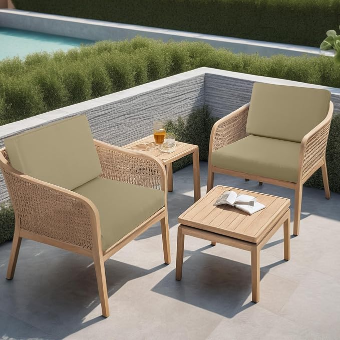 idee-home Outdoor Cushions for Patio Furniture, Outdoor Seat Cushions 28.5 x 28.5 Waterproof & Fade Resistant Couch Sofa Replacement Deep Couch Chair Cushion for Yard Garden Deck | Outdoor Seat Cushions 28.5 x 28.5 Waterproof Couch Sofa Replacement Dee...