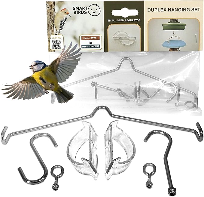 SWISSINNO Duplex Connector – Vertical Link for Hanging Bird Feeders – Space-Saving Garden Accessory in Durable Steainles Steel Compatible with Lucerne & Davos Smart Birds