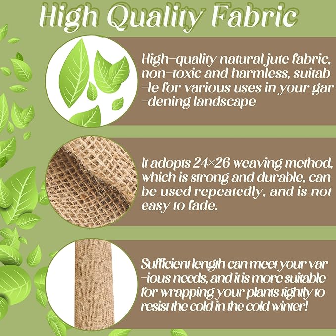 Buryeah 60 Inch x 33 ft Burlap Fabrics Roll Natural Burlap Garden Multipurpose Weed Barrier Garden Landscape Blankets Cloth Weed Barrier Fabric Jute for Outdoor Home Craft Shrubs Party Decor