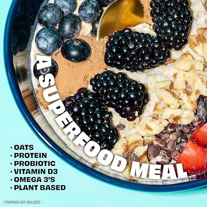 Kreatures of Habit MEAL ONE | Overnight & Instant Superfood Protein Meal Replacement | Gluten Free, Dairy Free, 30g of Plant Based Protein, With No Added Sugar (7 Pack, Variety)