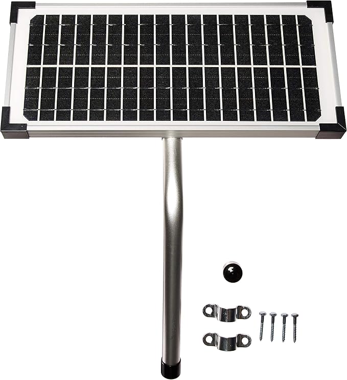 10 Watt Solar Panel Kit (FM123) for Mighty Mule Automatic Gate Openers,Black Cell