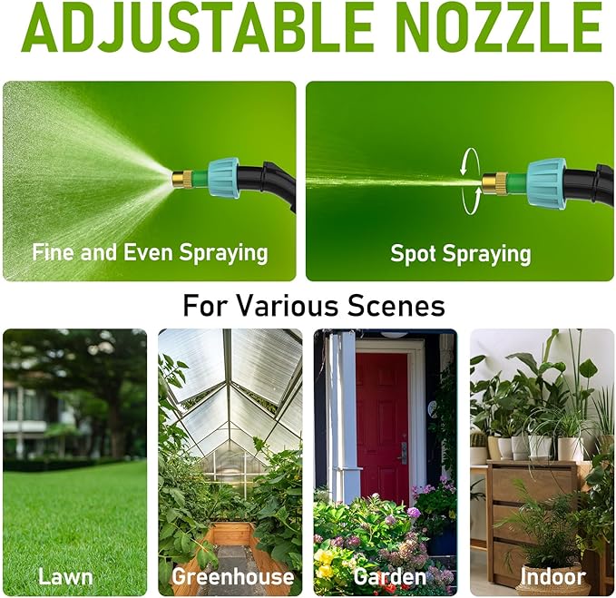 Weed Sprayer 2 Gallon, 7.4V Battery Powered Sprayer, Weed Killer Sprayers with 5 Mist Nozzles,Rechargeable Handle,Retractable Wand and Adjustable Strap for Garden, Yard,Lawn (Blue)