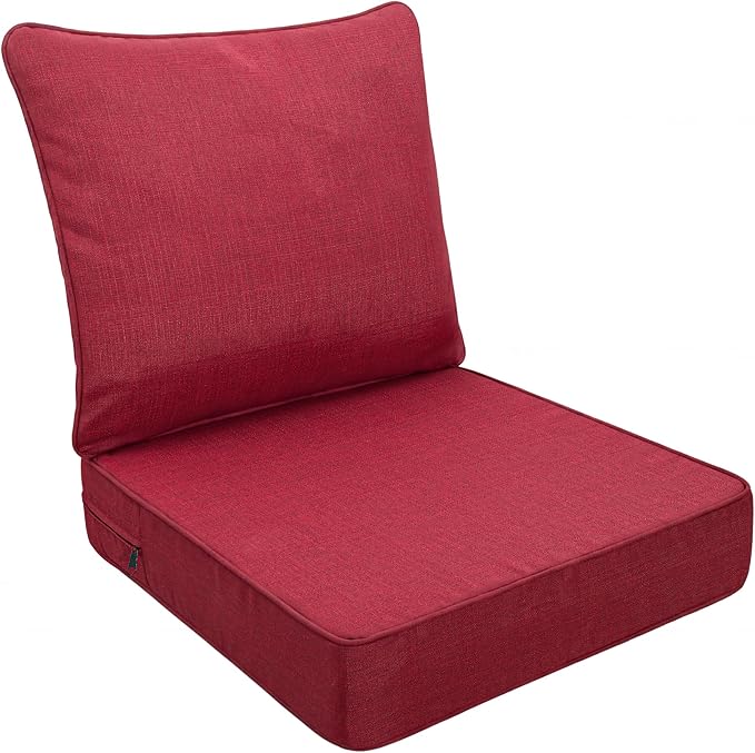 Art Leon 22x 24 Outdoor Seat Cushion 28D High Density Foam Patio Chair Cushions with Non-Slip Backing Patio Cushions for Patio Furniture Porch Swing Garden Bench Camping Stadium Red