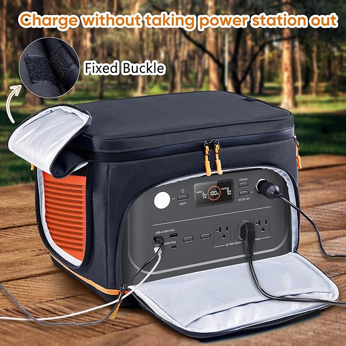 Travel Carrying Case Compatible with Jackery 1000Plus, 1500,1500Pro, 2000 Pro Portable Power Station Storage Case with Molded Hard Bottom,Side Ventilation for Jackery Accessories Solar Generator