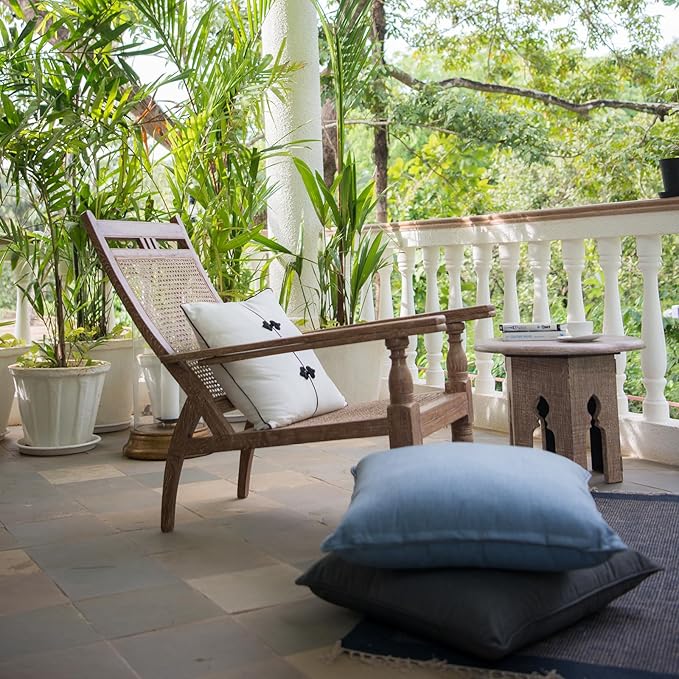 22 x 22 Outdoor Pillow Insert Large Throw Pillow Inserts Pack of 2 Water Resistant Patio Furniture Pillows Decorative Porch Couch Pillows Premium Square Sofa Pillow, White