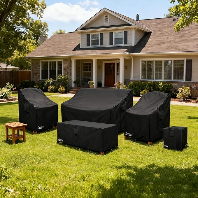 Patio Sofa Covers,100% Waterproof 2-Seater Outdoor Loveseat/Bench Cover,Patio Furniture Covers,76" Wx 32" Dx 32" H Black