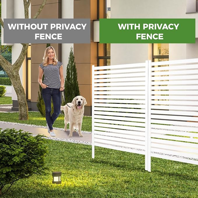 Air Conditioner Fence 3 Panels, 36" W x 45" H Outdoor Trash Can Fence, Easy Assembly Decorative Privacy Screen for AC Units & Pool Equipment