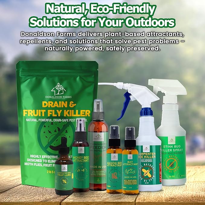 Donaldson Farms Carpenter Bee Attractant – Natural Bee Trap Lure for All Trap Types, Gentle on Honeybees, All-Year-Round Formula, 2oz