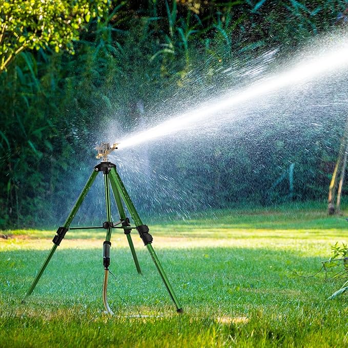 2 Packs Tripod Sprinkler and 1 Pack Sprinkler Head