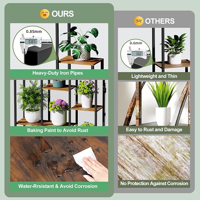 Tall Plant Stand with Grow Lights, 70" Tall Metal Stable Frame Indoor Plant Shelf,Metal Frame for Indoor Plants Multiple Flower Pot Holder,Large Plant Rack for Living Room Patio Corner