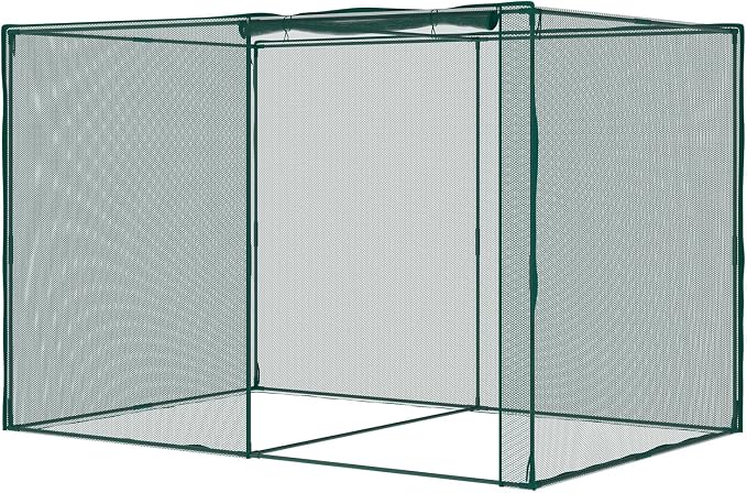 Crop Cage for Garden,1 Roll-Up Zippered Doors Plant Netting Cover with Durable Steel Frame,Storage Bag, and Ground Stakes, Bug & Insect Protection for Vegetables, Fruits, and Raised Beds 10*6.6*6.6 ft