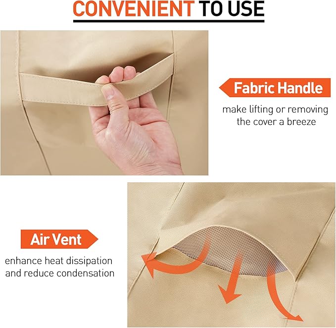 Arcedo Waterproof Patio Chair Covers, Heavy Duty Outdoor Lounge Chair Covers, Patio Furniture Covers for Lawn Swivel Rocking Chairs, All Weather Protection, 34"W x 37"D x 36"H, 2 Pack, Beige & Brown
