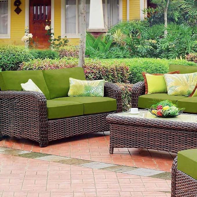 Sqodok Patio Cushion Covers Replacement, Deep Seat Patio Cushions Cover Set of 4, Waterproof Seat and Back Cushions Cover for Outdoor Furniture Chair, Sofa, Couch
