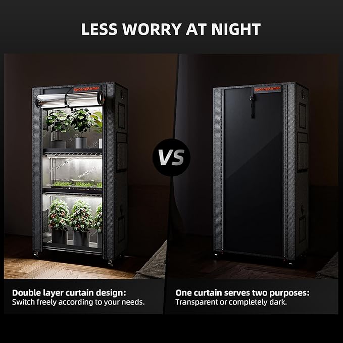 Spider Farmer 2026 Plant Stand with Grow Lights, 4-Tier Plant Shelf with 6Pcs 2ft Full Spectrum LED Lamp and Grow Tent, for Veg Seed Starting Plants Growth Greenhouse 28Lx14Dx59H (Update)