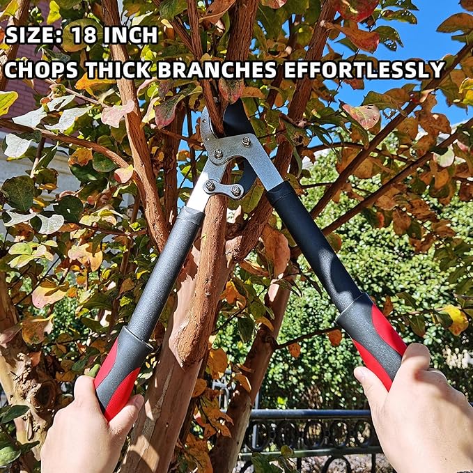 YRTSH Lopper Heavy Duty Branch Cutter Tree Clippers with Compound Action, Chops Thick Branch Ease, Garden Loppers Pruning, 18 Inch Tree Trimmer with 1.6” Clean Cut Capacity (18 Inch)