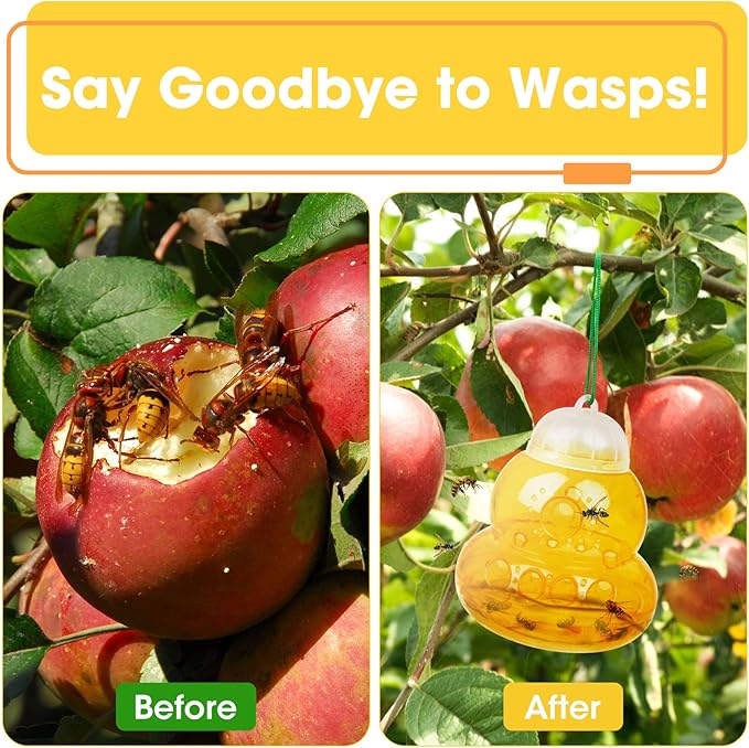 2 Pack Wasp Traps Outdoor Hanging Yellow Jacket Trap Carpenter Bee Traps for Outside, Hornet Trap Plastic Bee Catcher Wasp Killers for Garden Farm