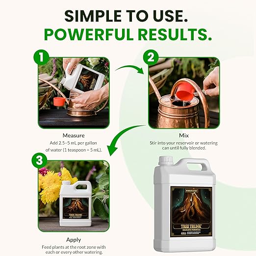 Humboldts Secret Tree Trunk | Potassium Silicate Additive | Liquid Fertilizer for Thicker Stalks, Stress Resistance & Branch Development | Indoor & Outdoor Plant Food, Hydroponic Nutrients, 2.5 Gallon