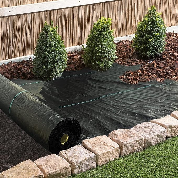 4ftx300ft Weed Barrier Landscape Fabric Heavy Duty, Weed Block Gardening Ground Cover Mat, Weed Control Garden Cloth, Woven Geotextile Fabric for Underlayment, Commercial Driveway Fabric