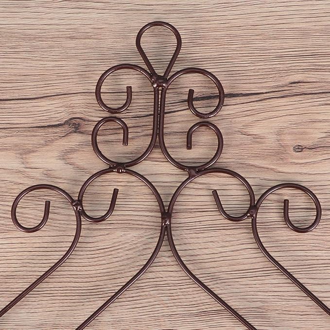 YARNOW Wall Mounted Planter Basket European Style Iron Flowerpot Rack Semicircular Plant Pot Holder for Balcony Garden Porch Windowsill Decoration 20.9X13.8X6.3 Inches