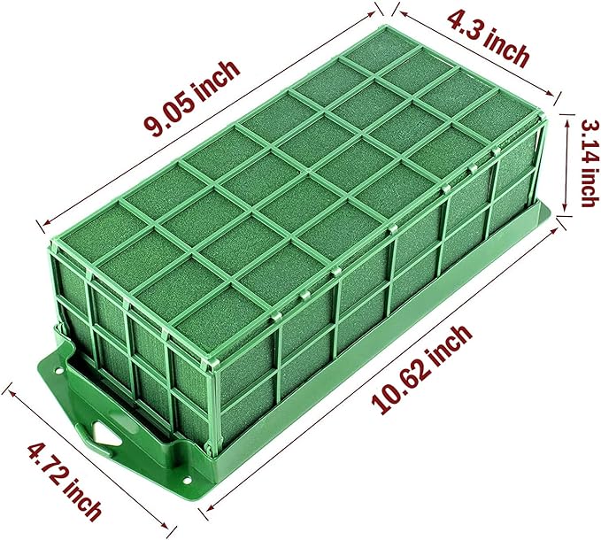 Takytao Floral Foam Cage 6 Pack, Dry Flower Cage Holders, Green Foam Cage Blocks for Fresh Flower Arrangements Decoration, Wedding, Interior and Garden