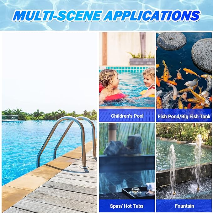 Pool Skimmer - Pool Net with 3 Section Pole, 48 inch Pool Skimmer Net with Pole Total Length, Pool Nets for Cleaning, Fine Mesh Net Pool Skimmer Net, Telescopic Aluminum Pole, Great Pool Accessories