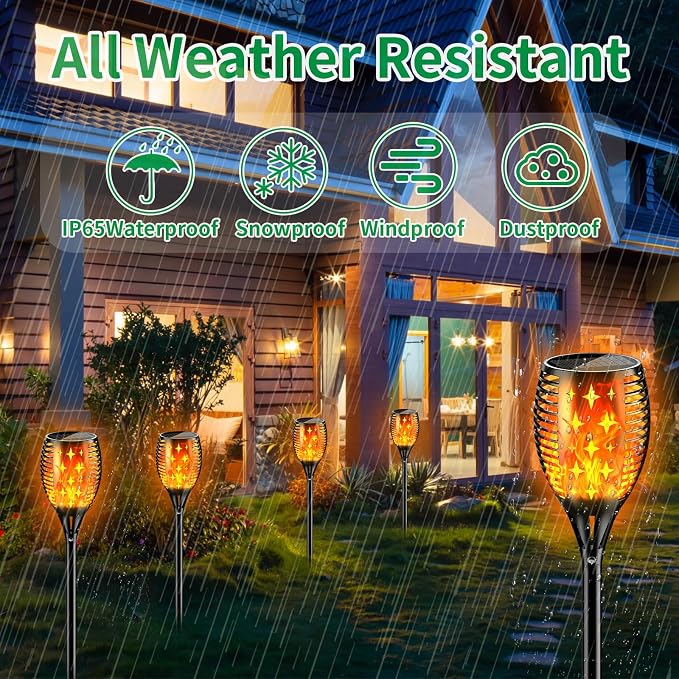 YoungPower 43'' Solar Torch Lights Flickering Flames for Decor Garden Patio Deck Yard Driveway,1 Pack