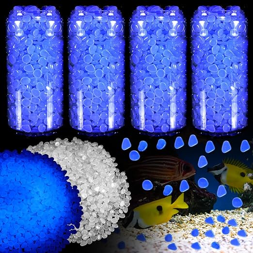 Sasylvia 12000 Pcs Glow in the Dark Rocks Glow in the Dark Stones Glowing Rocks for Garden Outdoor Glowing Fish Tank Pebbles Luminous Stone for Outdoor Yard Patio Aquarium Landscaping (White)