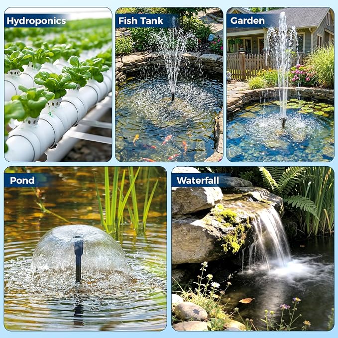 NFESOLAR 30W Solar Pond Filter Kit with Fountain Pump, 210 GPH Solar Pond Pump & Outdoor Filter Box, Submersible Water Pump with 16.4FT Cable & 6.6FT Tubing for Koi Pond, Fish Tank