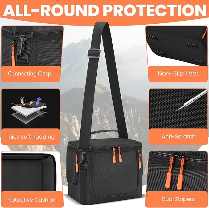 Travel Carrying Case Padded Compatible with Jackery Explorer 300/240/290/290 Plus, Carrying Bag with Adjustable Shoulder Strap, Side Zipper, Portable Power Station Case with Pocket for Accessories