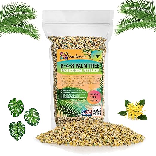 Premium 8-4-8 Professional Palm Tree Fertilizer Plant Food |Indoor Potted Plants and Outdoor Landscape Palm Trees | Quick-Release Nitrogen Fertilizer and Continuous Feeding (1 Quart)