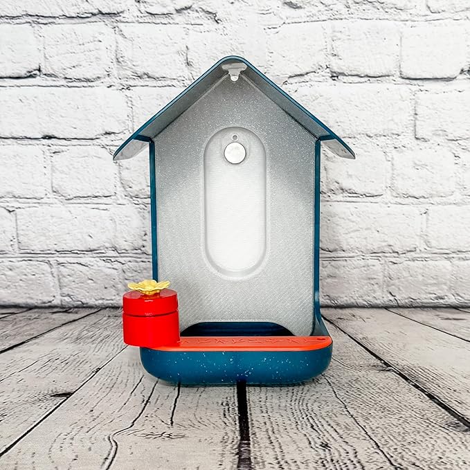 Hummingbird Cup Holder for Bird Buddy – Fits 1.5” Feeder Cups – Durable PETG Plastic – Easy Installation (Red, Cup Holder + Feeder Cup)