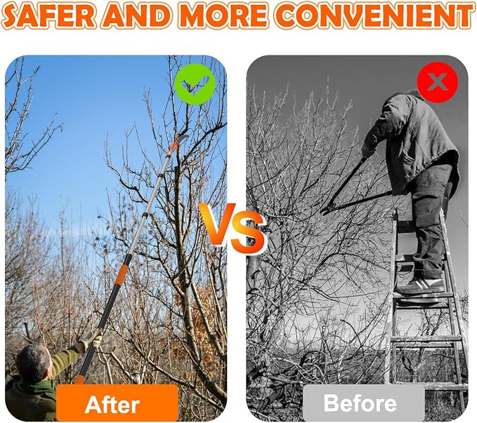 SISUPASSIE 26FT Reach Tree Trimmer, Telescoping Pole Saw with 5-20FT Extension Pole, Manual Tree Pruner Extendable for Yard, Garden, Patios