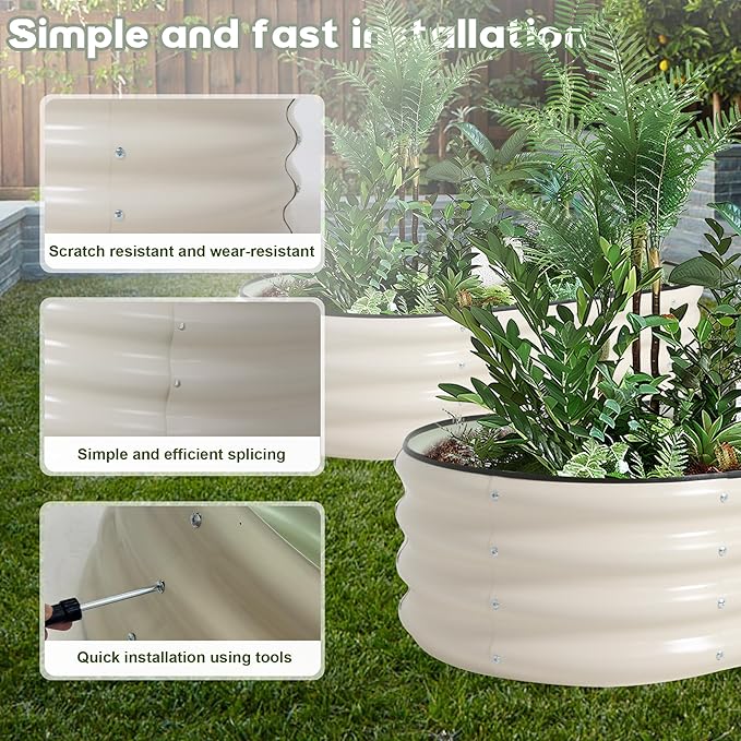 Galvanized Raised Garden Bed Kit Outdoor Metal Garden Planter Box for Backyard Gardening, Planting Vegetables, and Patio (47.2"x23.6"x11.8")