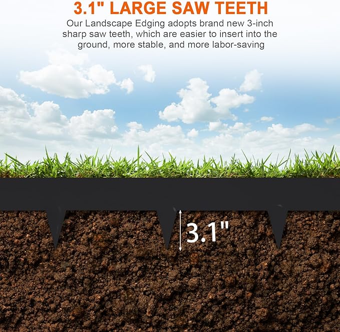 Metal Landscape Edging 41" L X 6.3“H, 6 Pack Galvanized Steel Landscape Edging,Hammer in Landscape Edging, Metal Edging for Landscaping