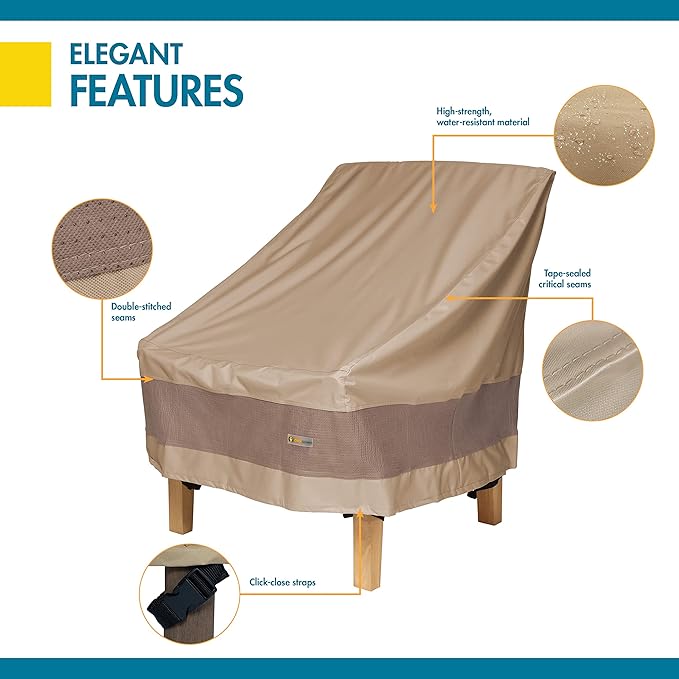 DUCKCOVERS Elegant Waterproof 32 Inch W Patio Chair Cover, Outdoor Chair Covers
