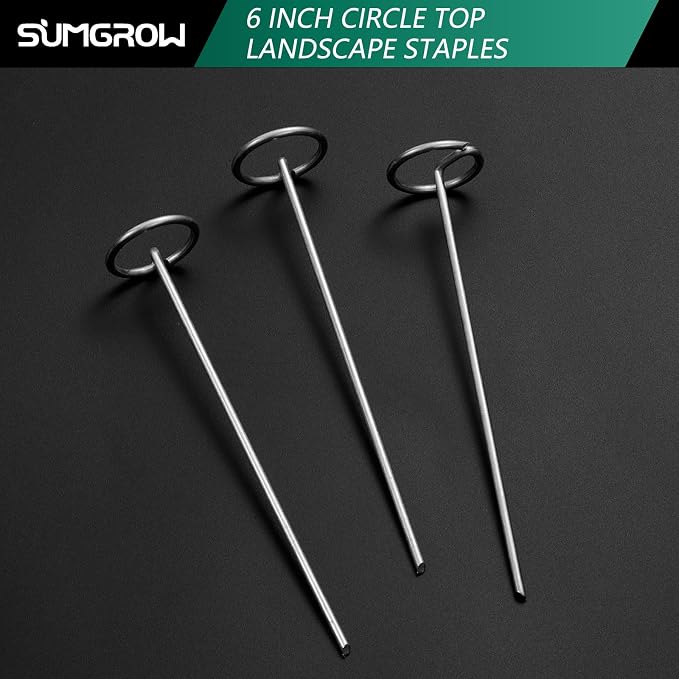 240 Pack 6-inch, Landscape Staples, Fabric Pins, Weed Barrier Stakes, Circle Top Galvanized Steel Spikes for Securing Outdoor Tent, Ground Sheets, Fleece, Edging, Lawn Turf, Decorations
