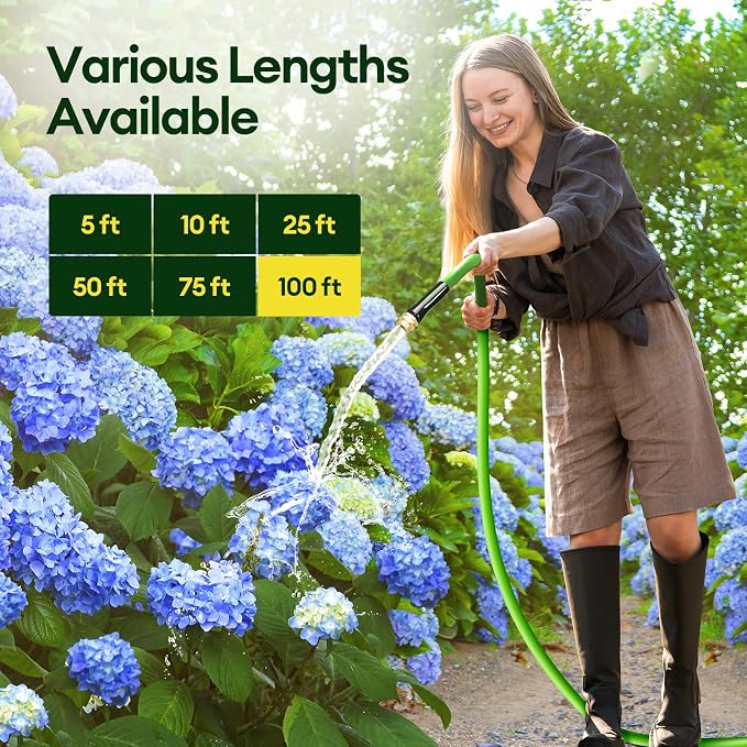 Maygrove 100 ft Garden Hose, 5/8 in ID, Heavy-Duty, Leakproof, Kink-Resistant Water Hose with Swivel Brass Fittings, 600 PSI Burst Rating, Ideal for Car Wash & Lawn Watering